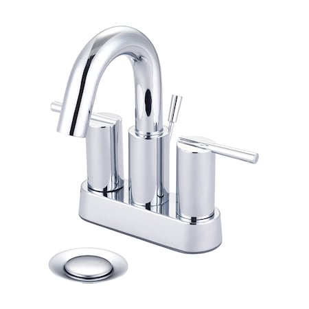 Olympia Faucets Two Handle Lavatory Faucet, NPSM, Centerset, Polished Chrome, Number of Holes: 3 Hole L-7520
